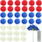 Jexine 36 Stück Hortensien Blumen 4. Juli gefälschte volle Hortensien Blumen patriotische künstliche Hortensien Blumen mit Stielen für Unabhängigkeit Gedenktag Zuhause Küche Dekor (mehrfarbig)