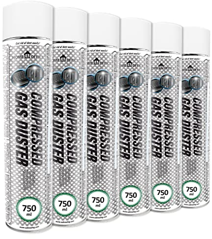 AABCOOLING Bomboletta Aria Compressa Home&Office Compressed Gas Duster 6 x 750 ml, Aria Compressa, Bombolette Spray K3, Pulizia Ufficio, Cancelleria e prodotti per ufficio