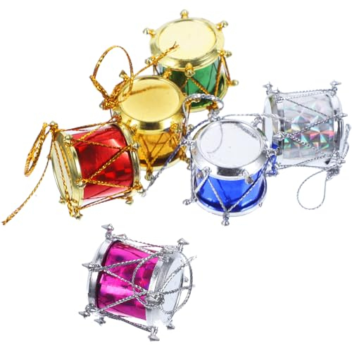 12st Weihnachtsfeier Bevorzugt Weihnachtliche Tischdekoration Weihnachten Anhänger-Ornament Glitzer-mini-trommel Feiertagsparty-versorgung Kleiner Anhänger Weihnachtsbaum