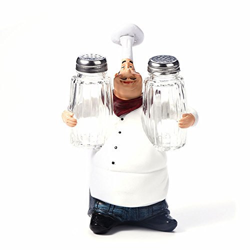 ANKROYU Chef Statue Ornament, Netter Chef Cruet Set, Niedliche Vintage Chef Figur, Resin Craft Ornament, Restaurant Harz Kunsthandwerk Für Heimdekoration, Küche, Geschäftsräume(Aromaflasche)
