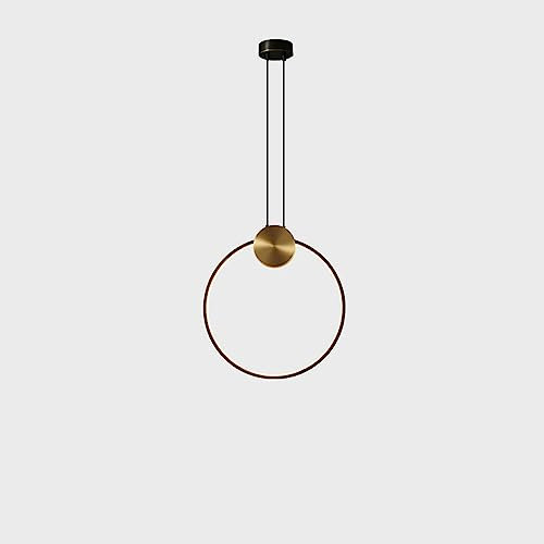 MODEBHD Goldene Pendelleuchte, kleine Ring-Pendelleuchte mit Messingschirm, hochwertige goldene Messing-Ringleuchte für Kücheninsel, Café, Pendelleuchte, 1 Anhänger