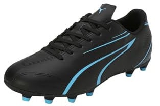 PUMA Men's Vitoria FG/AG Soccer Shoe, Puma Black Luminous Blue, 42 EU