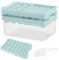 KEWUZY Eiswürfelform Bälle und Quadratische,Eiswürfelform für Gefrierschrank mit Behälter,Bälle 1.2in x 24 Stück,Quadratische 0.9in x 40 Stück,Mini Eiswürfelform,Eis,Cocktail, Whiskey, Tee, Kaffee