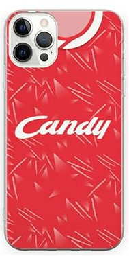 Liverpool Retro Candy Home Shirt Hard Silicone Rubber Phone Case Cover for iPhone 7 8 XR 11 12 13 14 15 SE (choose model in order detials) (iPhone 12 & 12 Pro) Red