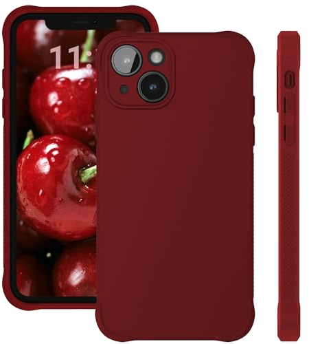 ELEVAVIDA Coque de Protection pour iPhone 15, Rouge Mat, avec Protection de l'appareil Photo et Bords de Protection Contre Les Chocs, Anti-Rayures, Anti-Traces de Doigts
