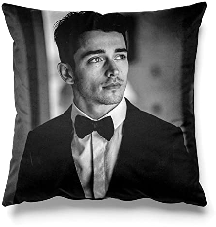 Ireser Charles Leclerc quadratischer Kissenbezug, Schwarz, 45 x 45 cm, Sternmuster, Heimdekoration, Geschenk, 1 Stück