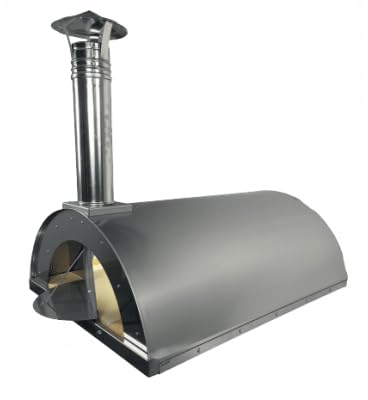 Forno A Legna Da Esterno, Per Pizza, Pane, Carne - Alfonso 6 Pizze Full Optional Inox, Camera Di Cottura Diretta In Acciaio Inox E Mattoni Refrattari Alimentari, Coibentato Con Skamotec