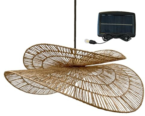 Suspension solaire SOLARA SOLAR en jute naturel avec câble hybride secteur et solaire 5m de longueur