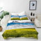ANHOPE Natur Bettwäsche Set 2 Teilig Blau Himmel Weiße Wolke Blume Feld Bettbezug 100x135 cm + Kissenbezug 40x60 cm Weich Microfaser Bettbezüge mit Reißverschluss Ganzjahres Bettdeckenbezug Set