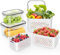 LoyalaEU 3PCS Boîtes de Conservation Alimentaire Boîte Rangement Frigo Avec Passoire Amovible Boîte Hermétique Alimentaire Pique Nique Récipients de Conservation pour Fruits Légumes（3pcs）