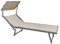 Lettino Prendisole Deluxe In Alluminio Pieghevole Professionale Sdraio Con Tettino Impilabili Parasole Piscina Spiaggia Terrazzo Tessuto Textilene Impermeabile Resistente Raggi Uv Giardino - Beige
