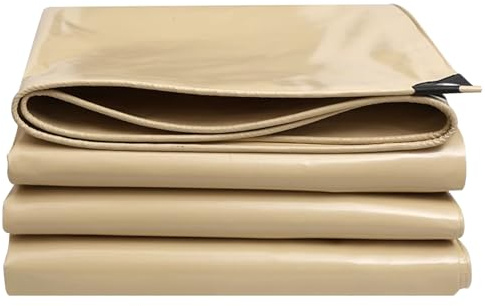 Lona Beige 2x2m 3x3m 4x4m 5x5m Lona de PVC Multiusos para Exteriores con Ojales y Bordes Reforzados para Cobertura Exterior, Lluvia de Emergencia, Techo, Piscina, Barco, Camping(3x3m)