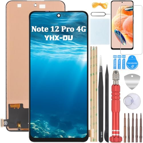 YHX-OU Pantalla TFT negra de 6,67 pulgadas para Xiaomi Redmi Note 12 Pro 4G 2209116AG Pantalla LCD Pantalla táctil Reemplazo de pantalla de cristal con herramientas + 1 pieza Protector de pantalla