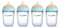 HappyMami - Set de 4 Biberons 250ml en Forme de Sein, Couleur Turquoise, Tétine en Silicone de Qualité Médicale, Double Système Anti-Colique, sans BPA, Lavable au Lave-vaisselle, Chauffe-biberon