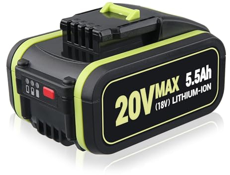 VANTTECH WA3551 20V 5.5Ah Li-ion Akku Ersatz für Worx 20V Akku WA3551 WA3644 WA3553 WA3556 WA3551.1 WR165E WR141E WA3640 Werkzeugakku Kompatibel mit Worx alle 20V-Geräte