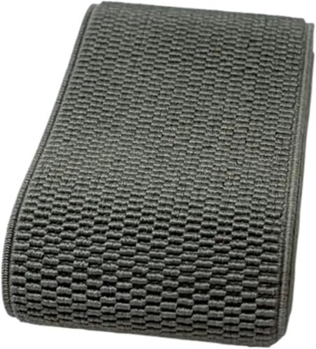 Gummiband zum Nähen, 6 cm breit, für Hosen, Röcke, Gürtel, farbiges Gummiband, Köper-Gummiband, Latex-Gummiband (grasgrün) -1 m_60 mm - grau