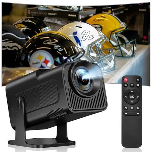 Mini Projector with WiFi and Bluetooth 150-Inch Portable Outdoor Projector 1080P 4K Support WiFi 6 Auto Keystone Smart Movie Projector for Bedroom