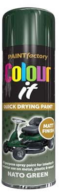 SDMAX NATO Green Spray Paint, Durable & Matte Finish, Quick Drying, Long Lasting, Non-Cracking, Easy To Use, Lightweight And Portable, Interior And Exterior Use, 250 ml (1PCS)