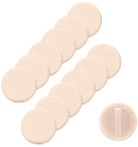 Molain Powder Puff For Face Makeup Setting 12 PCS Mini Pressed Loose Powder Body Make Up Sponge Blending Applicator Cosmetics Small Velour Beauty Press Foundation Pads Wet And Dry Makeup