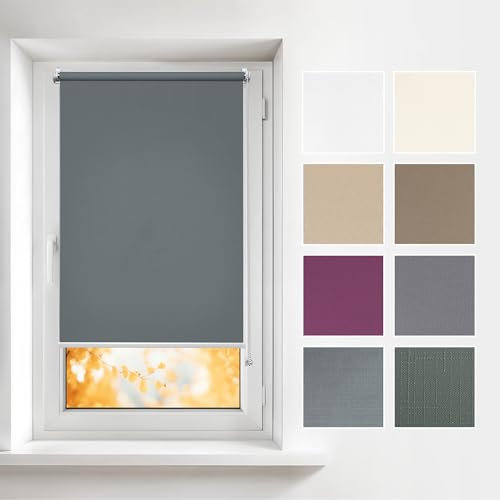 Estika Tende a rullo per interni senza forare - 40 x 120 cm - Tende Oscuranti Avvolgibili - montabile senza fori, privacy temporanea, protezione sole