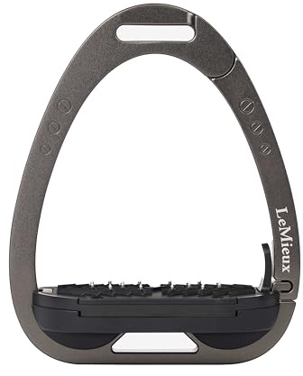 LeMieux Vector Control Stirrup - New Generation - Spring Loaded Hinged Arm - Cross Track Grip Surface - Carbon