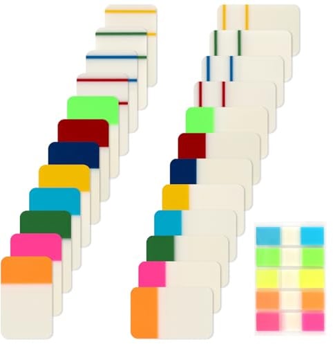 580 Blätter Haftnotizen, Transparent Sticky Notes Haftstreifen Seitenmarker | Haftnotizen Klebezettel Klein, Durchsichtige Seitenmarker Selbstklebend, Haftmarker, Page Marker für Bible Study Schreibwaren