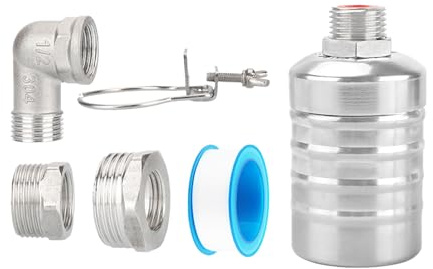 Float Valve for Water Tank - Stainless Steel Water Level Controller | No Electricity Needed Auto Shut-Off | Automatic Float Valve for Pond Fountain Pool Distiller Trough Reservoir