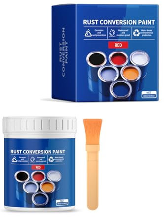 YIZITU Pintura inhibidora de óxido a base de agua de 300 g con pincel que ofrece un revestimiento protector resistente a la intemperie y colorido para superficies de metal, piezas de automóviles y