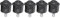 Kueohse 5 interruttori a bilanciere rotondi, colore nero, SPST, AC 6A/125 V, 3 A/250 V