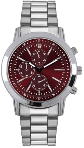 NUOVO Modische Herren Chronographenuhr Edelstahlarmband, Analoge Quarzuhr mit Dekorativen Hilfszifferblättern, Elegante Business Uhr für Herren