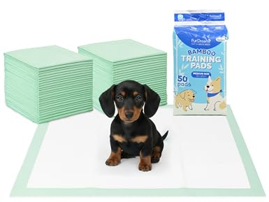 FurDreams Puppy Training Pads - 50pk- Super Absorbent Bamboo, Odour Locking & Multi-Layered, Leak Proof, Quick Dry, Scented Attractant Disposable Mats for Dogs Pee Wee Piddle – 56 x 56 cm