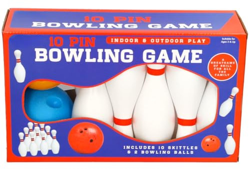 eMKay® Ultimate Bowling Game Set for Kids – 10 Skittles with 2 Durable Balls (Orange & Blue) – Indoor & Outdoor Ten-Pin Bowling Toy for Children 3+ – Lightweight Family Garden Activity Set
