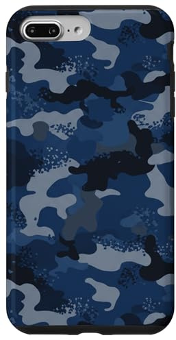Dark Navy Blue Grey Camo Case for iPhone 7 Plus/8 Plus