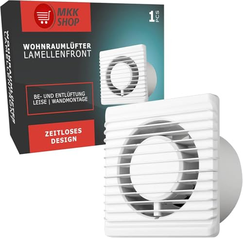 MKK VONLIS Badlüfter Lüfter Ventilator Ø 100 110 125 mm Rückstauklappe verschiedene Funktionen (Kabel + Schalter, Ø 80 mm)