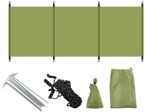 Durlo Windbrecher Camping, Windschutzscheibe für Camping, BBQ und Outdoor-Aktivitäten schützt gegen Wind und Sand ohne Pole (Grün Nicht mit der Stützstange)