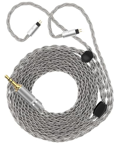 Geekria Apollo Upgrade-Kabel für IEM, versilbertes Kupfer, 0,78 mm 2-Pin auf 3,5 mm, kompatibel mit 7Hz Zero:2, Orchestra Lite, Cadenza, Hype 4, Supermix 4, 2 m (6,5 ft)