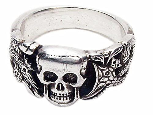 MK-art Militaria Husarenring, Totenkopfring mit gekrönten Schlangen