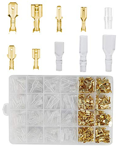 YIXISI 600 Piezas 2.8mm/4.8mm/6.3mm Terminales Eléctricos de Crimpado Kit, Terminales Eléctricos de Crimpado Kit para Conector de Cable