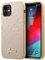 Guess GUHCP12SPUILGLG Iridescent Love Script Gold Logo Hülle für iPhone 12 Mini 5,4 golden