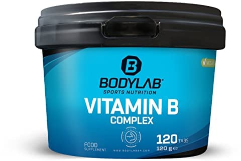 Bodylab24 Vitamin B Complex 120 Tabletten, umfangreicher Vitamin-B-Komplex in Tablettenform, alle 8 B-Vitamine enthalten, 120 Portionen je Dose, 100% vegan