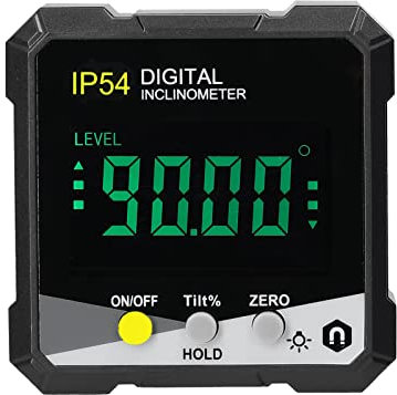 digitaler Neigungsmesser Hancaner IP54 4 * 90 ° LCD Winkelmesser Neigungsmesser Digitales Winkellineal Einseitige Magnetik Multifunktionaler Winkelmesser Absoluter relativer Messmodus Data Hold