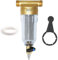 FERDOM FD244 Prefiltro Spin-Down. Maglia in Acciaio Inox 40-60 μm, Area 90 cm2, Riutilizzabile. Max 3,5 m3/h. Con.acqua 1/2-3/4. Testa in Ottone, Involucro Plastica Trasparente. Acqua Potabile.