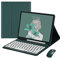 YEEHi Keyboard Case Mouse for iPad A16 2025 (11th Gen, 11)/ iPad 10th Generation 2022 10.9 Case with Cute Round Key Bluetooth Detachable Color Keyboard Cover (DarkGreen)