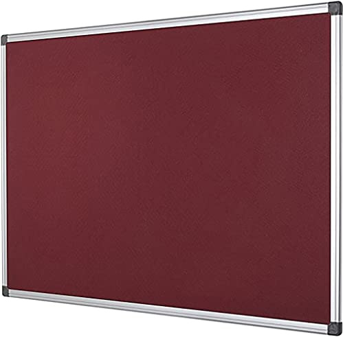 KAV 60 cm x 45cm Aluminium Frame Felt Notice Pin Board - Notice Board Bulletin Frame for Office, School, Bedroom, Memo, and Home (Burgandy)