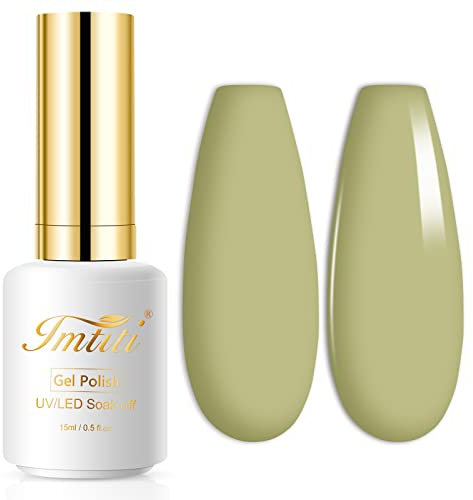 Imtiti Eucalyptus Gel Nagellack in Salbeigrün - 15ml Soak Off Nagelkunst Maniküre für Salon DIY Mit Nagellampe - Weihnachtsdekoration