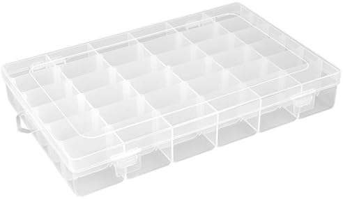 Ideen mit Herz Caja organizadora para piezas pequeñas | Caja de almacenamiento | 36 compartimentos de 4,3 x 2,7 cm | Tamaño total: 27,2 cm x 17,5 cm x 4,5 cm | Caja organizadora ideal para
