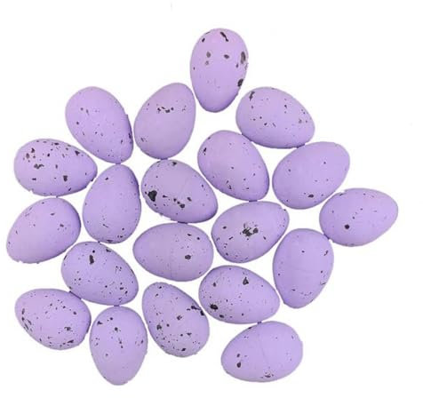 20 Stück Ostereier, Alles Gute zum Geburtstag, Dekorationen, bemalt, Kaninchen, Vogel, Taube, DIY, Basteln, Kinder, Geschenke, Heimdekoration, lila Farben, 2 x 3 cm