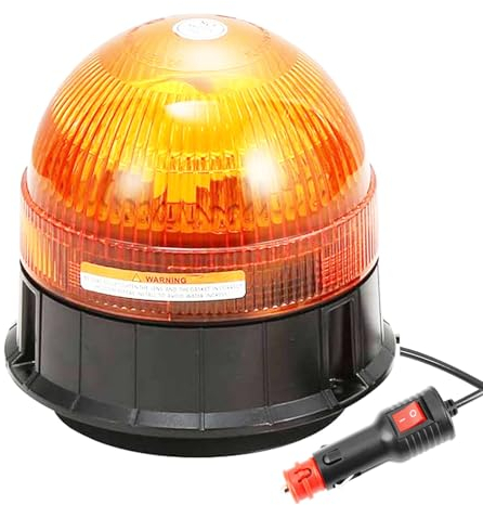 ETUKER 12V 24V Orange Rundumleuchte Magnet Blitzleuchte Gelbe 4x Blitzmuster KFZ Frontblitzer Orange Drehlicht Traktor LKW