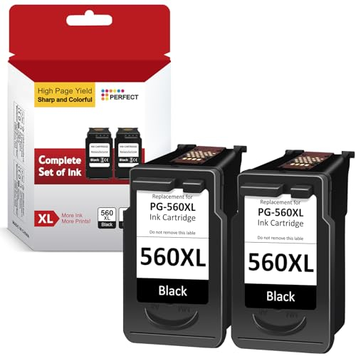 Neiber 560 Patronen XL, Druckerpatronen PG 560 XL Schwarz Kompatible für Canon 560, PG-560XL Schwarz Kompatible für Canon Pixma TS5350 TS5351 TS7450 TS7451 TS5352 TS5353 Drucker (2 Pack)