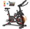 Kitopa Heimtrainer Fahrrad, Smart Hometrainer Fahrrad mit Bluetooth App & LCD-Monitor, Leises Ergometer mit Verstellbarem Widerstand für Kardio Training, 150 kg Belastbar (Orange)